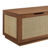 47 Inch Streamlined Faux Rattan Storage Bench - Benches available at Alpine Outlets in Denver