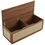 47 Inch Streamlined Faux Rattan Storage Bench - Benches available at Alpine Outlets in Denver