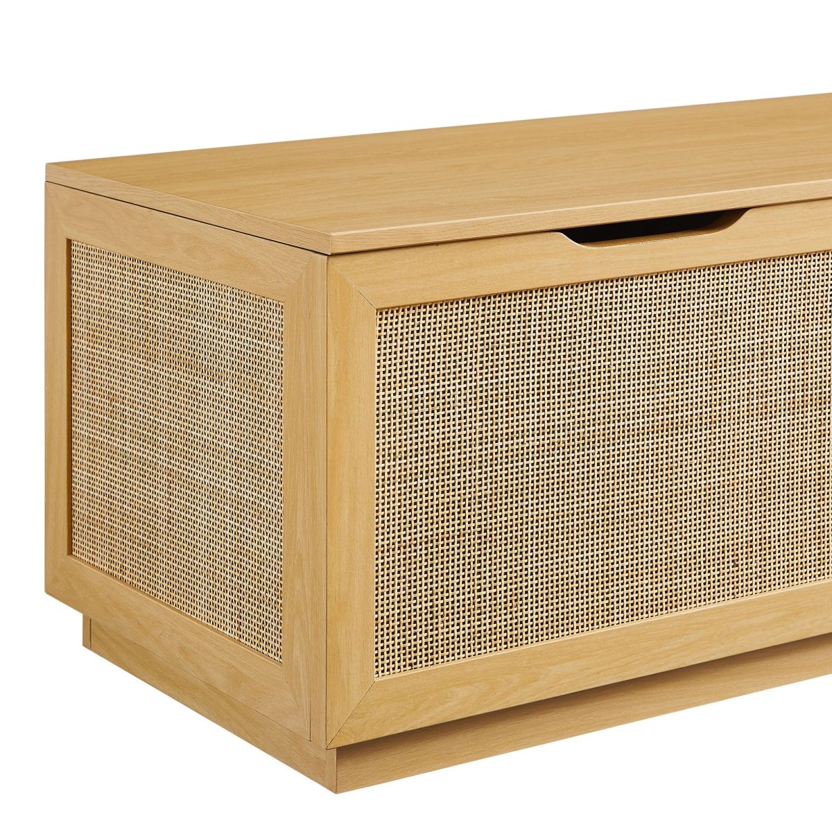 47 Inch Streamlined Faux Rattan Storage Bench - Benches available at Alpine Outlets in Denver