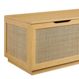 47 Inch Streamlined Faux Rattan Storage Bench - Benches available at Alpine Outlets in Denver