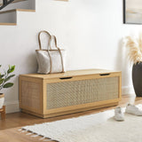 47 Inch Streamlined Faux Rattan Storage Bench - Benches available at Alpine Outlets in Denver