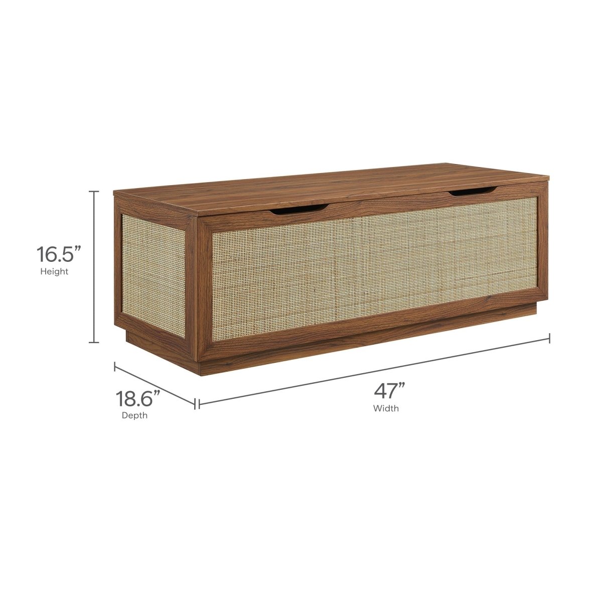 47 Inch Streamlined Faux Rattan Storage Bench - Benches available at Alpine Outlets in Denver