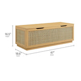 47 Inch Streamlined Faux Rattan Storage Bench - Benches available at Alpine Outlets in Denver