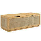 47 Inch Streamlined Faux Rattan Storage Bench - Benches available at Alpine Outlets in Denver
