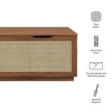 47 Inch Streamlined Faux Rattan Storage Bench - Benches available at Alpine Outlets in Denver