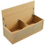 47 Inch Streamlined Faux Rattan Storage Bench - Benches available at Alpine Outlets in Denver