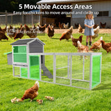 Large Outdoor Hen House With Run And Nesting Box Poultry Cage