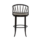 Luther - Commercial Grade Steel Frame Fabric Upholstered Swivel Bar Height Barstool