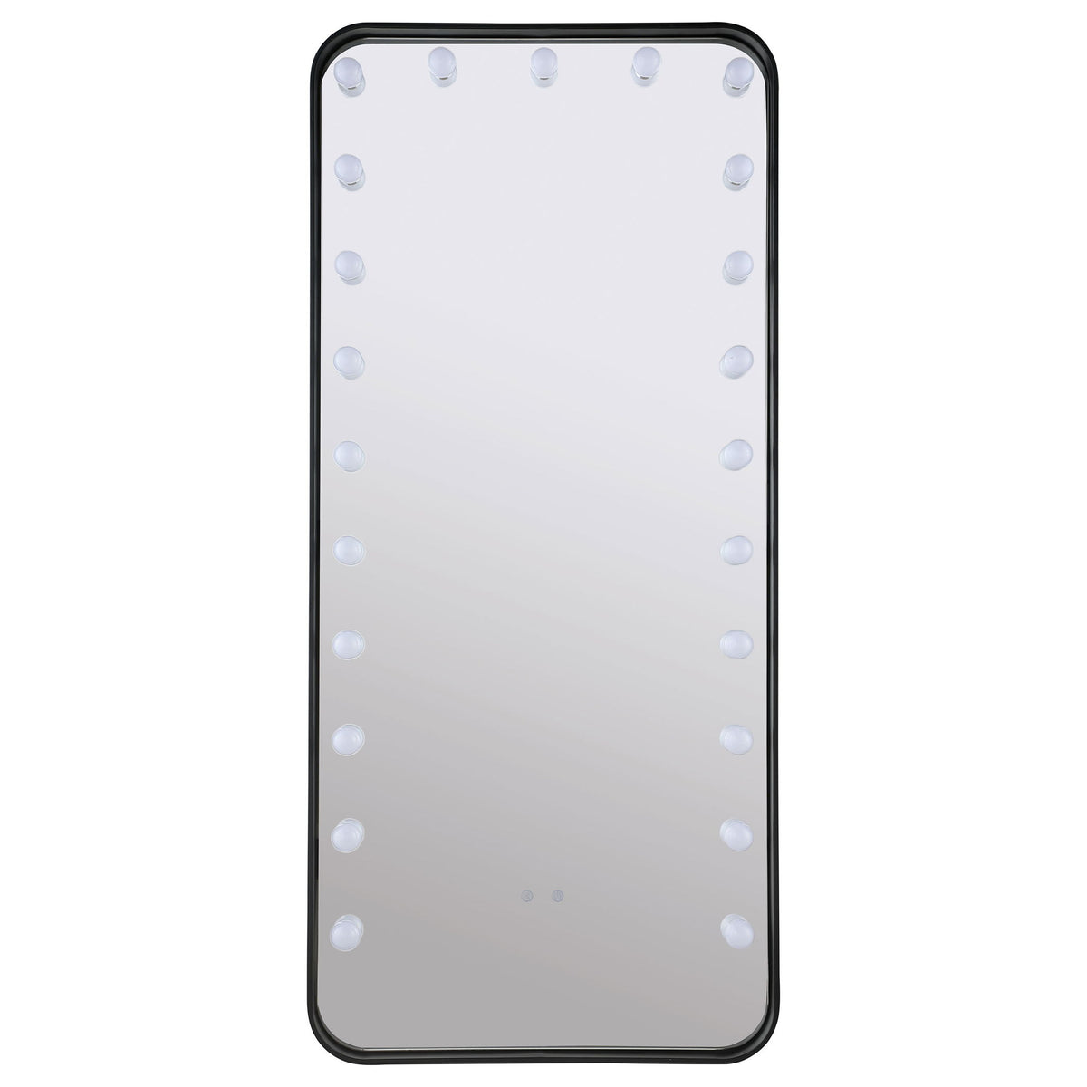 Villancourt - LED Standing Mirror With Speakers - Black