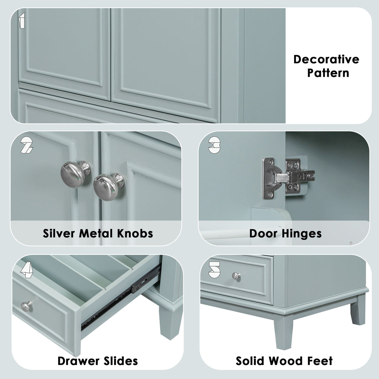 Modern Bathroom Vanity With Sink Combo, Multi Functional Cabinet With Doors And Drawer