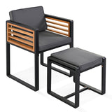 9-Pieces Acacia Wood Patio Dining Set