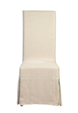 Linen Floor Length Slip Covered Parsons Chair (Set of 2) - Beige