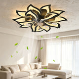 Ceiling Fan With Remote Control And Lights, 6 Speeds, 3 Color Temperatures, Low Profile Flush Mount