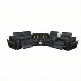 Nova - Sectional With Bluetooth Speaker, LED And Lifting Wine Cabinet