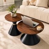 2 Piece Round Coffee Table Set For Living Room