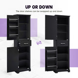 Tall Freestanding Bathroom Storage Cabinet With 2 Doors And Adjustable Shelves