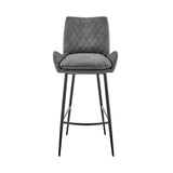 Panama - Fabric 30" Bar Height Bar Stool (Set of 2) - Charcoal / Black