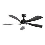 52" Low Profile Ceiling Fan With Remote Control Lights DC Motor For Patio Living Room - Black
