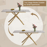 Modern Expandable Dining Table With Retractable Leaf With Chairs