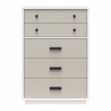 Valencia - 5 Drawer Dresser - White / Gray