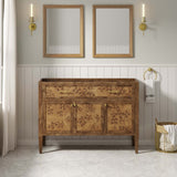 48" Brown Wood Bathroom Vanity Cabinet (Sink Basin Not Included) - Bathroom Fixtures - Alpine Outlets