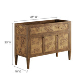 48" Brown Wood Bathroom Vanity Cabinet (Sink Basin Not Included) - Bathroom Fixtures - Alpine Outlets