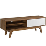 48 Inch Elegant Linear TV Stand in Walnut White - TV Stands available at Alpine Outlets in Denver