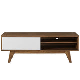 48 Inch Elegant Linear TV Stand in Walnut White - TV Stands available at Alpine Outlets in Denver