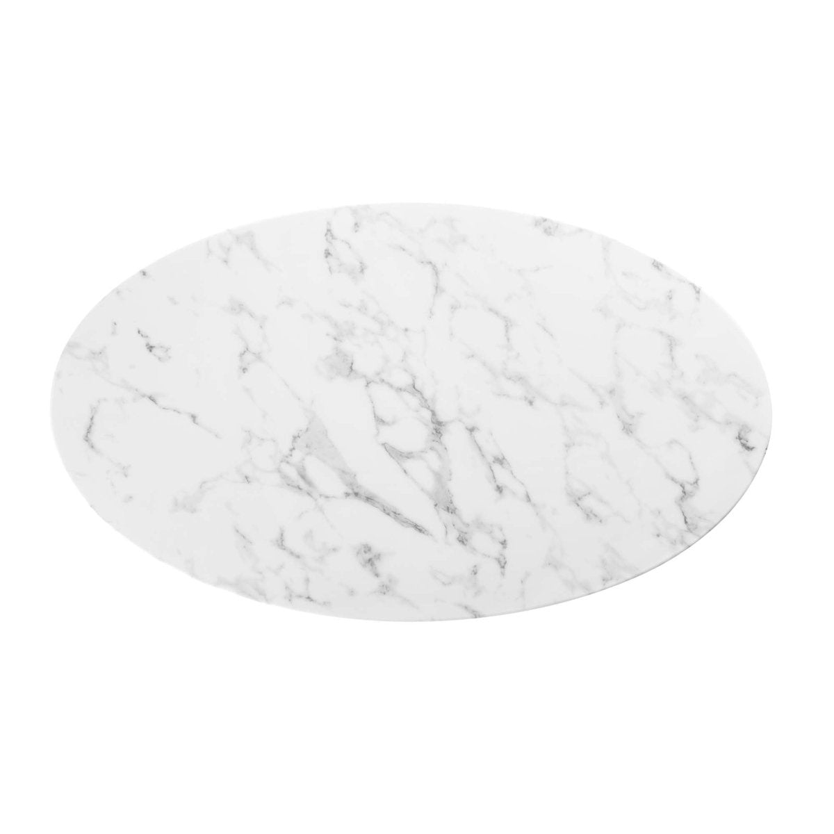 48 Inch Oval Artificial Marble Pedestal Coffee Table - Coffee Tables available at Alpine Outlets in Denver