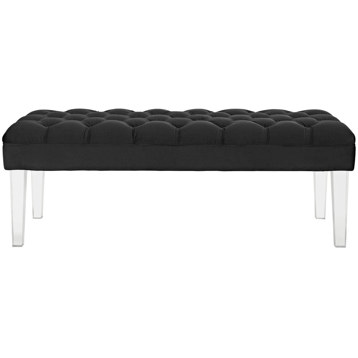 48 Inch Performance Velvet Accent Bench with Clear Acrylic Legs - Benches available at Alpine Outlets in Denver