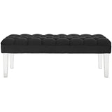 48 Inch Performance Velvet Accent Bench with Clear Acrylic Legs - Benches available at Alpine Outlets in Denver