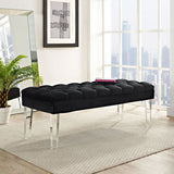 48 Inch Performance Velvet Accent Bench with Clear Acrylic Legs - Benches available at Alpine Outlets in Denver