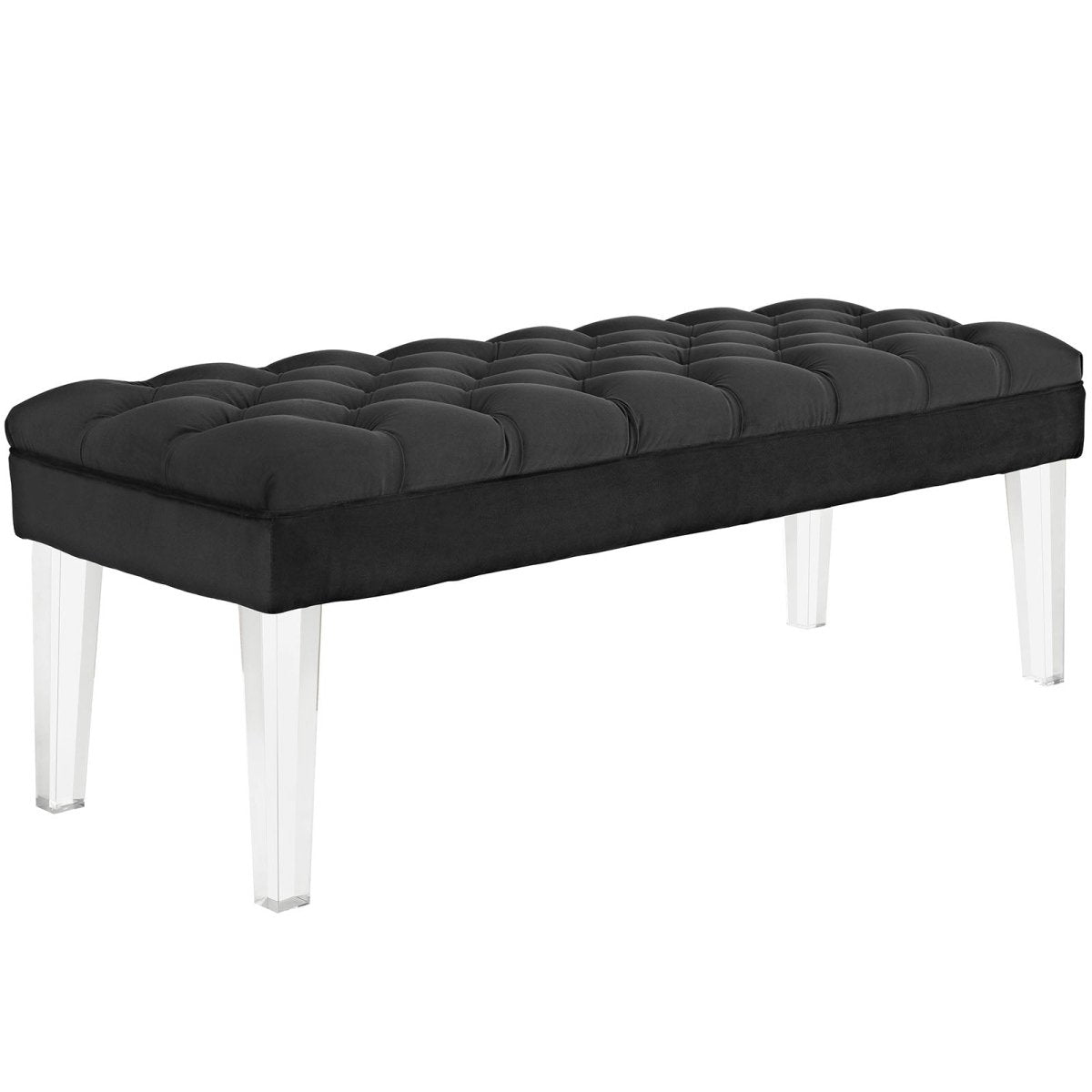 48 Inch Performance Velvet Accent Bench with Clear Acrylic Legs - Benches available at Alpine Outlets in Denver