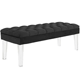 48 Inch Performance Velvet Accent Bench with Clear Acrylic Legs - Benches available at Alpine Outlets in Denver