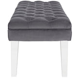 48 Inch Performance Velvet Accent Bench with Clear Acrylic Legs - Benches available at Alpine Outlets in Denver