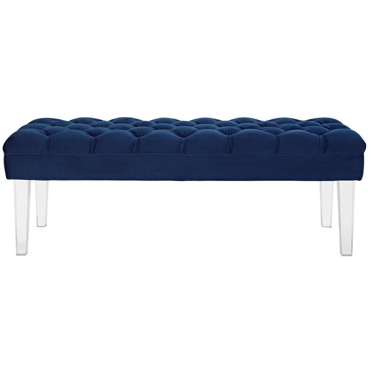 48 Inch Performance Velvet Accent Bench with Clear Acrylic Legs - Benches available at Alpine Outlets in Denver