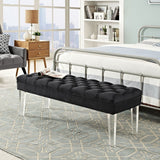 48 Inch Performance Velvet Accent Bench with Clear Acrylic Legs - Benches available at Alpine Outlets in Denver
