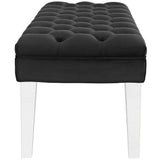 48 Inch Performance Velvet Accent Bench with Clear Acrylic Legs - Benches available at Alpine Outlets in Denver