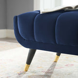 48 Inch Performance Velvet Accent Bench with Gold Metal Caps - Benches available at Alpine Outlets in Denver