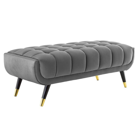 48 Inch Performance Velvet Accent Bench with Gold Metal Caps - Benches available at Alpine Outlets in Denver