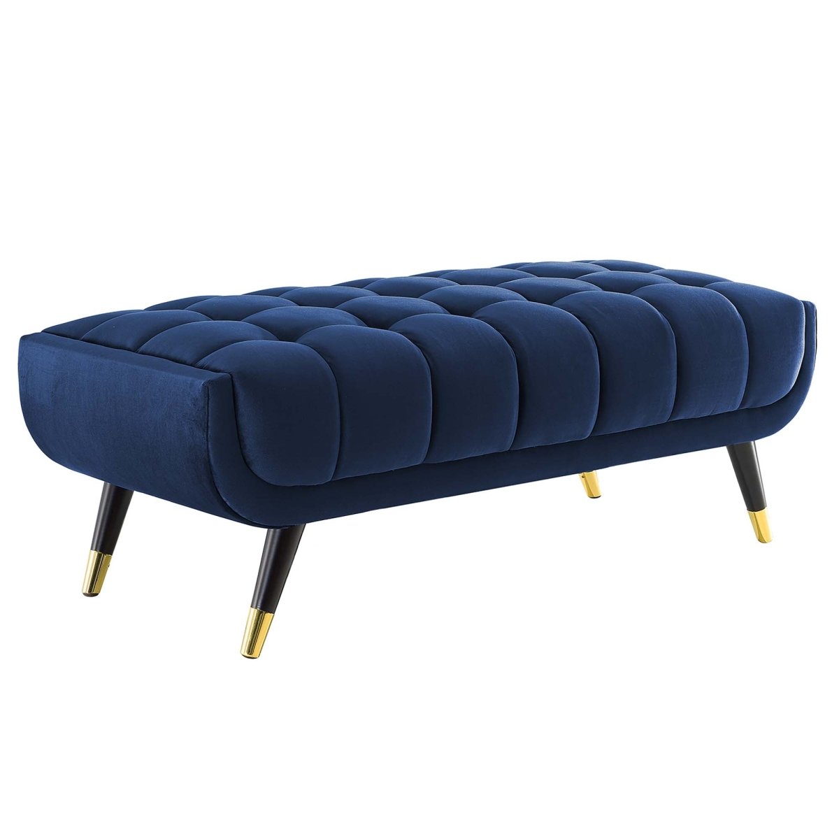48 Inch Performance Velvet Accent Bench with Gold Metal Caps - Benches available at Alpine Outlets in Denver