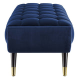 48 Inch Performance Velvet Accent Bench with Gold Metal Caps - Benches available at Alpine Outlets in Denver