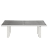 48 Inch Polished Stainless Steel Slotted Accent Bench and Platform Base in Silver - Benches available at Alpine Outlets in Denver