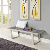 48 Inch Polished Stainless Steel Slotted Accent Bench and Platform Base in Silver - Benches available at Alpine Outlets in Denver