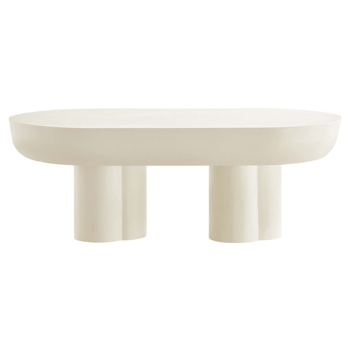 48 Inch Striking Oval Concrete Overlay Coffee Table - Coffee Tables available at Alpine Outlets in Denver