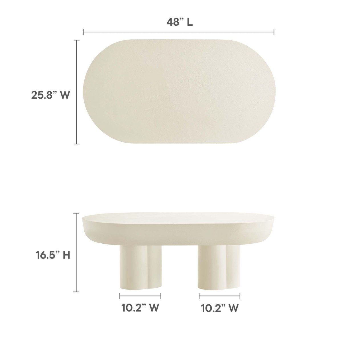 48 Inch Striking Oval Concrete Overlay Coffee Table - Coffee Tables available at Alpine Outlets in Denver