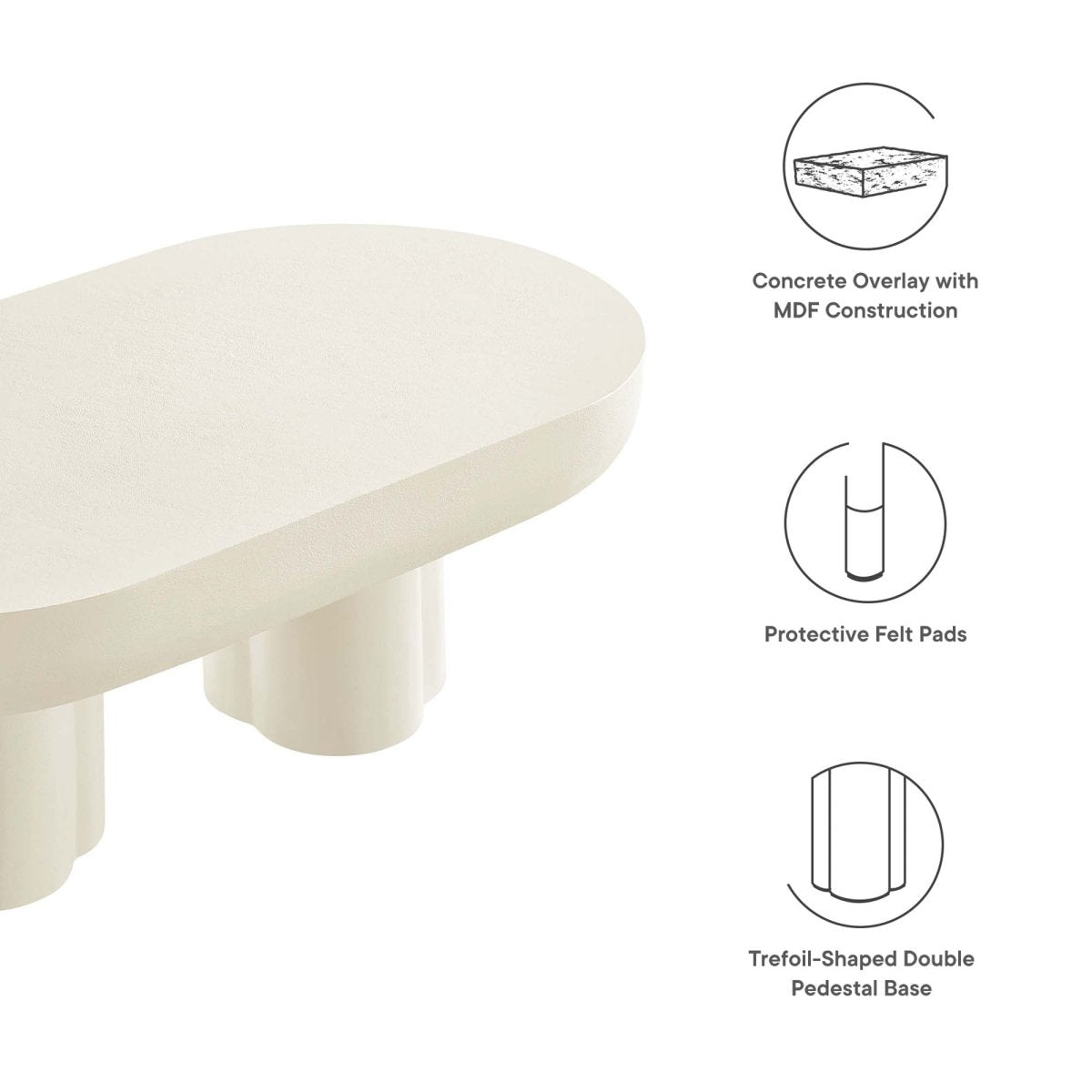 48 Inch Striking Oval Concrete Overlay Coffee Table - Coffee Tables available at Alpine Outlets in Denver
