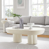 48 Inch Striking Oval Concrete Overlay Coffee Table - Coffee Tables available at Alpine Outlets in Denver