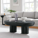 48 Inch Striking Oval Concrete Overlay Coffee Table - Coffee Tables available at Alpine Outlets in Denver