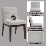 Edwyn - Linen Side Chair (Set of 2) - Gray - Chair Sets - Alpine Outlets